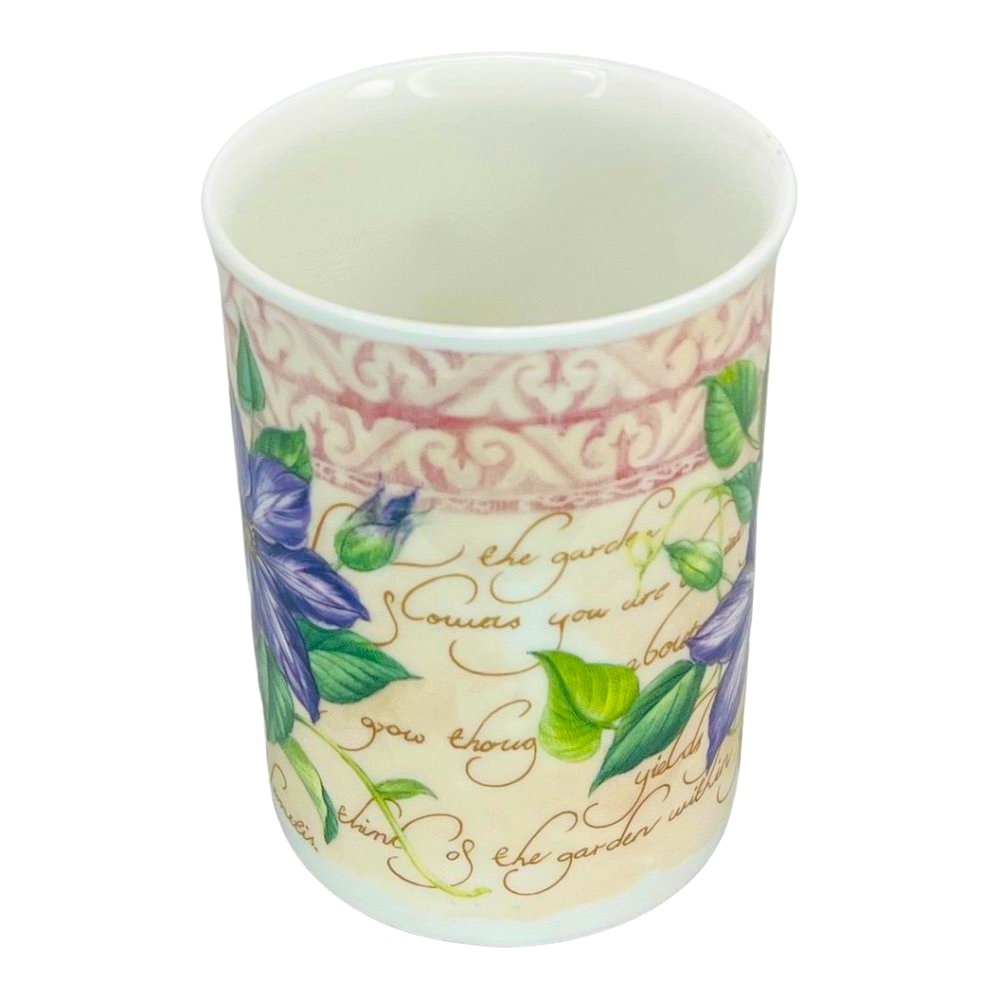 English Vintage Crown Trent Fine Bone China Coffee Mugs Set of 2 Floral Design - Picture 9 of 11